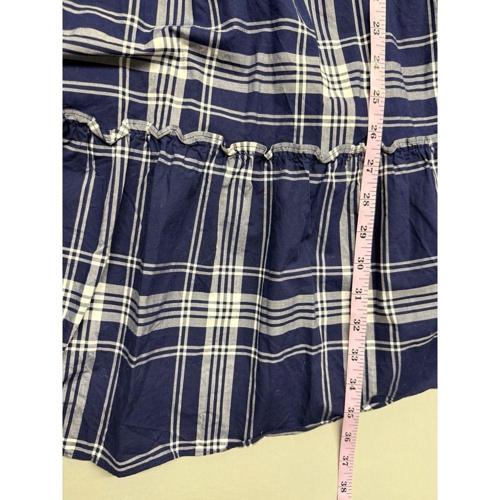 Hill House Home Louisa Nap Dress Navy Spring Plaid Tartan Smocked Sz M.MSRP $179 - Picture 5 of 11